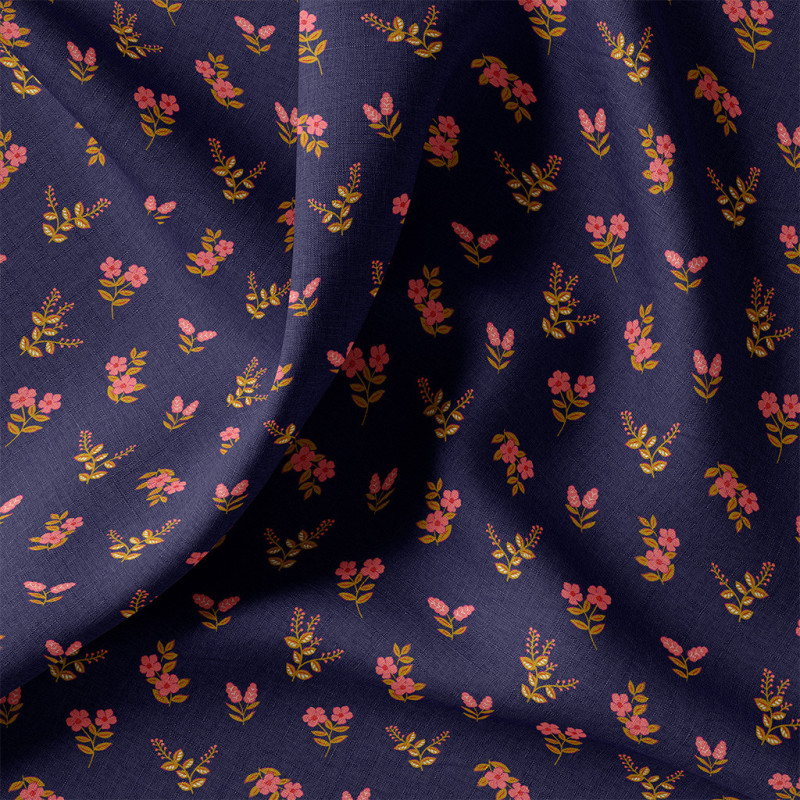 Algodón estampado INSANO Azul / Rosa